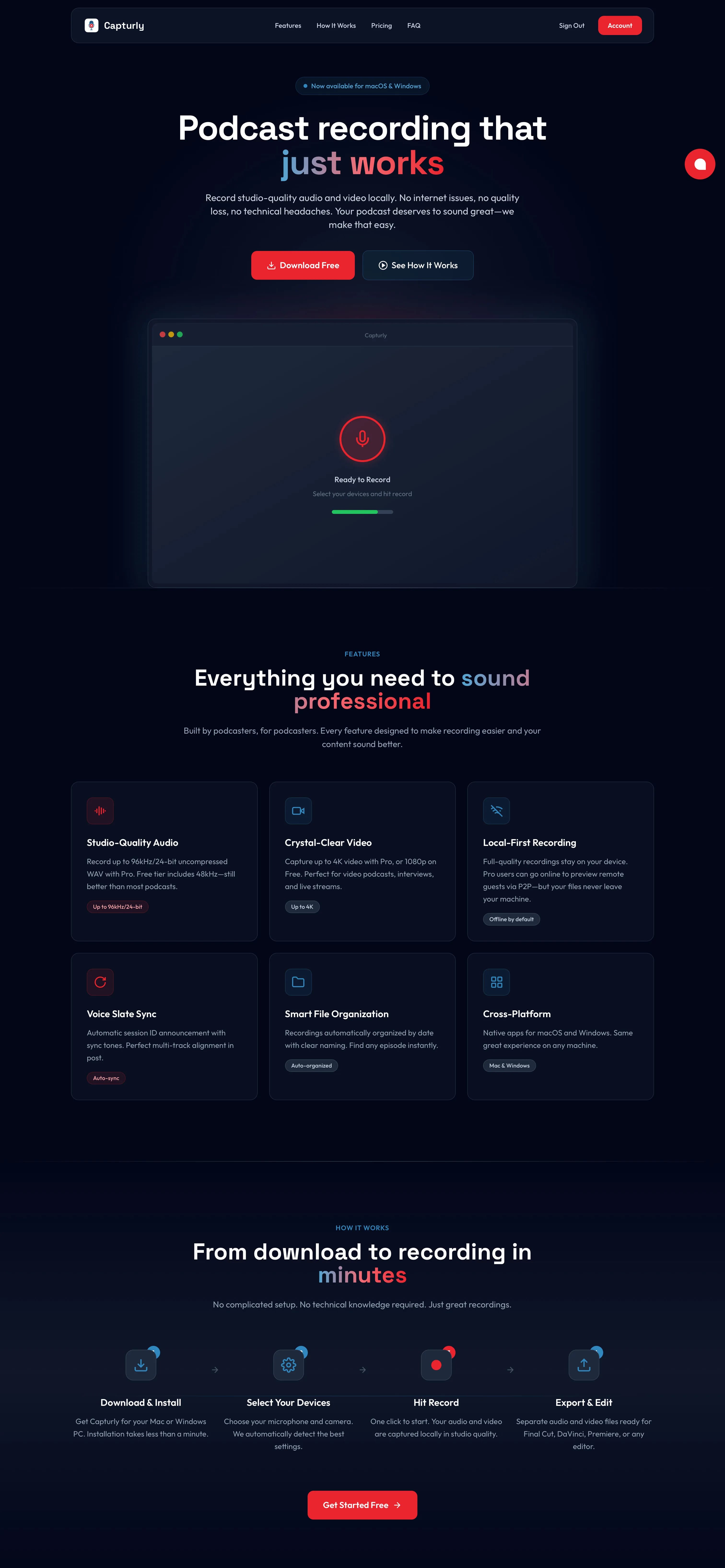 Capturly website screenshot